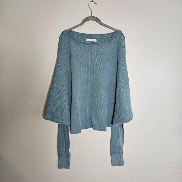 NWOT We The Free  Microphone Drop Thermal Oversized Slouchy Thumbholes Sz Medium - Picture 4 of 15